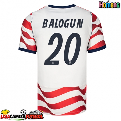 Camisa de Futebol Estados Unidos Folarin Balogun #20 Equipamento Principal Mundo 2026 Manga Curta